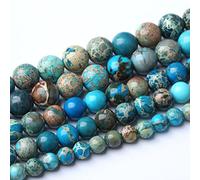 45PCS 8mm Natural Blue Jasper Round Loose Stone Beads for Jewelry Making DIY Bracelet Necklace 15 Inch,Energy Healing Power (8mm, Blue Jasper Beads)