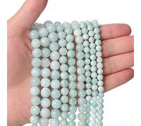 45pcs 8mm Natural Cyan Angelite Stone Beads, Energy Crystal Healing Power Gemstone for Jewelry Making, DIY Bracelet Necklace