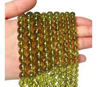 45pcs 8mm Natural Stone Beads Peridot Beads Crystal Gemstone for Jewelry Making, DIY Bracelet Necklace