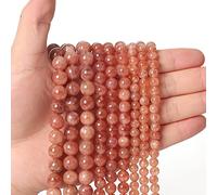45pcs 8mm Natural Stone Beads Sunstone Chalcedony Beads Energy Crystal Healing Power Gemstone for Jewelry Making, DIY Bracelet Necklace