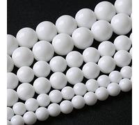 45PCS 8MM Natural White Agate Stone Beads Round Shape Suitable for Jewelry DIY Bracelet 15 Inches