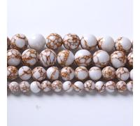45pcs 8mm White Howlite Spun Gold Stone Beads for Making Natural Stone Jewelry Energy Healing Beads DIY Bracelet Necklace 15"(8mm,Howlite Spun Gold Stone