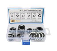45pcs Air Conditioning Compressor Gasket 6 Sizes Automotive AC Compressor Port Seal Washers for Bumper Door Panel