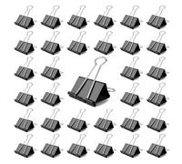 45pcs Binder Clips, 25mm Black Metal Foldback Clips, Small Bulldog Clip Metal Foldback Clamps Black Stationery File Money Paper Clamps Binder Clip for School