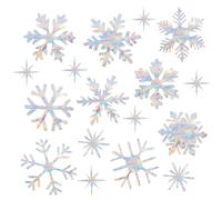 45PCS Christmas Snowflake Window Stickers Prevent Birds from Hitting Windows, Rainbow Sun Catcher Stickers No Glue Required, Non-Adhesive Reusable Vinyl Rainbow Stickers