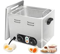 45Pcs Commercial Egg Boiler, 2600W Hot Spring Egg Cooker with Mesh Basket, 30-110℃ Temperature Control & 1-60 Min Timer, Electric Stainless Steel Poached Maker for Restaurants