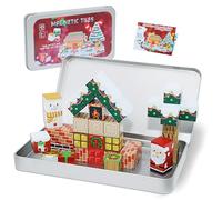 45PCS Magnetic Blocks Set - Educational STEM Christmas Travel Toys for Kids 3+ Portable with Metal Storage Box, Toddler Learning Gifts for Boys Girls 4-8