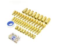 45Pcs Metal Air Fittings 1/4NPT Bolted Couplers Includes Sealing Tape and Polystyrene Case for Durability Air Tool Quick Separate Fittings