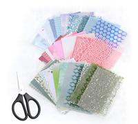 45Pcs Scrapbook Textured Paper Set, A5 Size Handmade Textured Paper Craft Scrapbook, 7.1x5.2In Mix Mesh Fabric Mulberry for Scrapbooking Journaling Supplies DIY Craft Supp(Type Two)