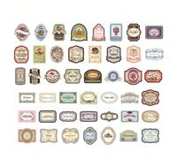 45pcs Vintage Decorative Decals PET Exquisite Memory Iron Box Series Retro Handbook Stickers for Diary Notebook (Budapest)