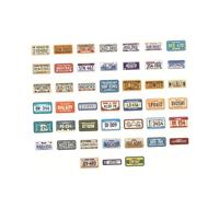 45pcs Vintage Decorative Decals PET Exquisite Memory Iron Box Series Retro Handbook Stickers for Diary Notebook (Carriage 6)