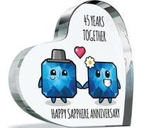 45th Anniversary Acrylic Heart Plaque for Wife or Husband