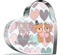 45th Anniversary Acrylic Heart Plaque for Wife or Husband