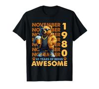 45th Birthday Bear Legends November 1980 45 Years Old Mens T-Shirt