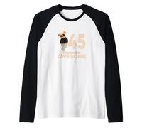 45th Birthday Boy Girl 45 Years Forty Five Raglan Baseball Tee