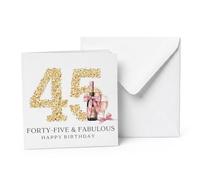 45th Birthday Card for Women, Happy 45th Birthday Card for Her & Female
