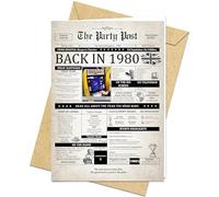 45th Birthday Card Happy Bday Jumbo Card for Men or Women Born In 1980 Big Funny Gifts for Dads or Moms Touring 45 Years Old. Vintage Party Decor Gift Ideas For Husband Wife. Retro Greeting Cards