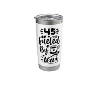 45th Birthday Classic 45 & Fueled by Tea Age Forty Five Stainless Steel Insulated Tumbler