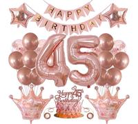 45th Birthday Decorations Women 45th Birthday Women Balloons 45th Birthday Woman Decoration 45th Birthday Woman Rose Gold Cake Decoration Birthday Decoration 45th Birthday Balloon 45 Year Woman