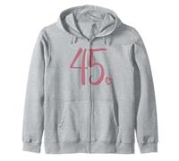 45th Birthday For Women, Forty-Five Cute Number 45 Years Old Zip Hoodie