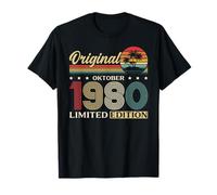 45th Birthday Gift Men Women Original Since October 1980 T-Shirt