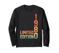 45th Birthday Gifts Men Women 45 Years Old Vintage 1980 Long Sleeve T-Shirt