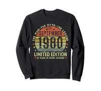 45th Birthday Gifts Vintage September 1980 45 Years Old Men Sweatshirt