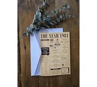45th Birthday & Sapphire Wedding Anniversary Card Year 1981 Fun Facts | 45th Birthday or 45th Anniversary Card for Him Her | Nostalgic Greeting Card A5 Size 300gsm Recycled Card with Envelope