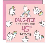 45th Daughter Birthday Card - Funny Cat Cute Daughters Birthday Card for 45 Year old forty five, forty fifth