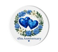 45th Wedding Anniversary, Sapphire Jubilee Theme Fridge Magnet: Cute Handmade Keepsake for Wife Husband Couples