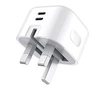 45W Charger Plug For iPhone 17/17 Pro/17 Pro Max/iPhone Air/16e/16/16 Plus/16 Pro/16 Pro Max/15 Pro Max/15 Plus Dual PD Port USB C Foldable GaN Turbo Fast Charger Travel Friendly Compact Power Adapter