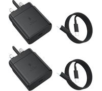 45W Fast Charger USB C for Samsung, 2 Pack Super Fast Charger USB C for Galaxy S25 Ultra/S25+/S25/S24 Ultra/S24+/S24/S23/S22/S21/A56/A55/A36/A16/Flip 6,Tab S10 S9 Samsung Fast Charger Plug with 1.8M 5
