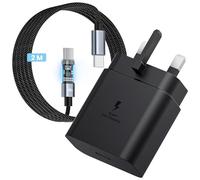 45W Fast Charger USB C for Samsung S25 /S25 Ultra/S25+/S24 Ultra/S24/S23 Ultra/ S23/S23+/S22 Ultra/A56/A55/A54/A36/A26 /A25/Tab S10/S9/S8 with 6.56 feet Usbc Charging Cable and Super Charge Plug