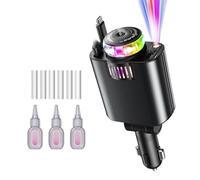 45W Fast Charging Car Charger, 5 in 1 Retractable USB C Car Adapter with Star Projection Light and Aromatherapy Diffuser for iPhone Android Travel Car Accessories
