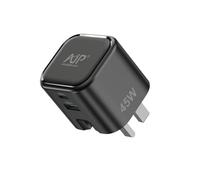 45W GaN USB-C Fast Charger UK Plug, Dual Port PD & QC Wall Adapter with Foldable Design, Compatible with Mac book Air, IPAD Pro, IPHONE 15/16/17, for Samsung Galaxy, Google Pixel, Nintendo Switch