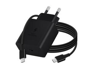 45W Original Samsung Wall Charger with USB-C Cable Super Fast Charging Black