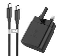 45W Super Fast USB C Charger, Fast Charger USBC Plug for Samsung Galaxy S25/S25+/S25 Ultra/S24/S24 Ultra/S23/S23 Ultra/S22/S21/S20/A55/A54/A15/A14,Type C Charger Plug with 3M USBC Charger Cable