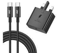 45W Super Fast USB C Charger Plug for Samsung Galaxy S26 Ultra/S26+, Type C Charger Plug Fast Charging with 2M USB C Cable for Galaxy S26/S25/S24/S23/S22/A17/A55/Note 20/10, USBC p lug UK fast charger