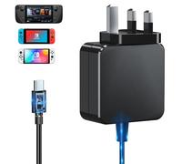 45W Switch Charger Steam Deck Charger, Support TV Mode 2 Hour Fast Charging 15V/3A AC Adapter with 6FT/1.8M Cable, 45W GaN Power Supply for Steam Deck/Switch/Lite/OLED/TV Dock/Pro Controller