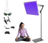 45W Tanning Lamp Solarium, Tanning Lamp for Face and Body with Bracket and Goggles, Desktop & Floor-Standing Installation, Timing Function, Large Area Lighting for Antique Bronze Skin