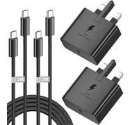 45W USB C Charger for Samsung Fast Charger Plug 2Pack, Type C Charger Plug Fast Charging Phone chargers USB C p lug UK and 2M UsB C Cable for Samsung Galaxy S26 S25 S24 S23 S22 S21 S20 A17 A16 A15 A36