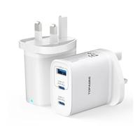 45W USB C Charger Plug Fast Charging for Samsung Phone, 2-Pack Charging Charger, 3-Port Compact USB C Plug, UK Power Adapter for Samsung Galaxy S24/S23 Ultra/S23+/S23/S22/S21, for iPhone Series, White