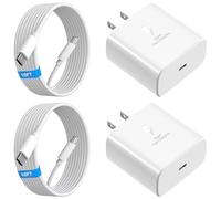 45W USB C Fast Charger Compatible with iPhone 16/16 Pro/16 Pro Max/16 Plus/15/15 Pro Max/15 Pro,Samsung Galaxy S25/S25 Ultra/S25+/S24 Ultra/S24/S24+,10FT Long Type C Charging Cord Cable(2 Pack)