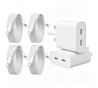 45W USB C Fast Charging for iPhone,2Pack Dual-C Port Fast Charger Plug and 4Pack 2M USB C Cable for Apple iPhone 18 Pro/17 Pro Max/17 Air/17e/16 Pro/15 Plus/iPad Pro/Air/Mini/Macbook