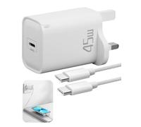 45W USB C Super Fast Charger Plug with 2M Type C Cable, Ultra Fast Charging Adapter UK, CE FCC Certificated, Compatible with Samsung Galaxy S25 S24 S23 A55 A54, iPhone 16, HUAWEI, More USB C Device