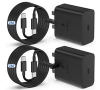 45W USB C Super Fast Charging for Samsung Galaxy S25 S24 Ultra,2Pack USB Type C Samsung Fast Charger Plug and Cable 2M+2M for Samsung Galaxy S25+/S24+/S23/S22 /S21/S20 Ultra/A56/A55/A25/A26/A16/A36