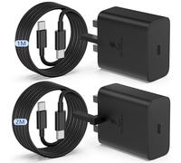 45W USB C Super Fast Charging for Samsung Galaxy S25 S24 Ultra,2Pack USB Type C Samsung Fast Charger Plug and Cable 1M+2M for Samsung Galaxy S25+/S24+/S23/S22 /S21/S20 Ultra/A56/A55/A25/A26/A16/A36