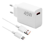 45W USB Charger for Xiaomi Redmi Note 14 5G 13 12 11 Pro, 45W Mobile Phone USB Fast Charger with 6A 2M Type C Charging Cable Chargers for Xiaomi 14T Pro Poco X7 M7Pro M6 Pad 7