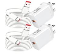 45W USB Charger Plug for Xiaomi 17T 15T Redmi Note 15 Pro 5G 14 13 Poco X8 | 2Pack Turbo Charger Adapter With 1.5M USBC Cable for Redmi 14C 13C Xiaomi 17 15 Ultra 14T 13T 12 Poco X7 X6 F8 Ultra F7 M8 M7