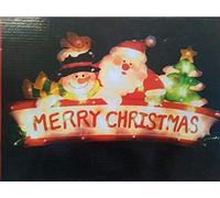 45x24cm Santa-Snowman-Tree Merry Christmas Silhouette